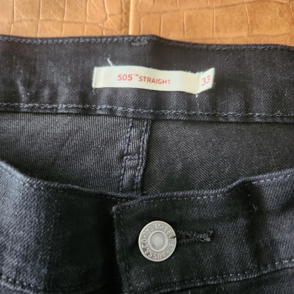 Flash Sale! Levi's 505 Straight Black Jeans W33 L30 - Picture 4 of 4